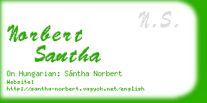 norbert santha business card